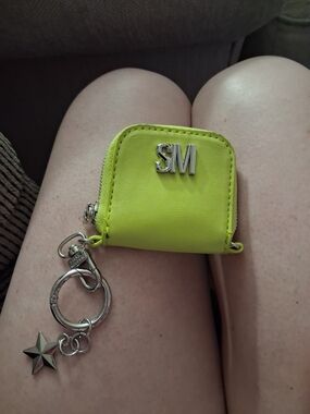 SM Neon Yellow Mini Zip Keychain Pouch
